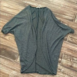 Black and white striped cardigan